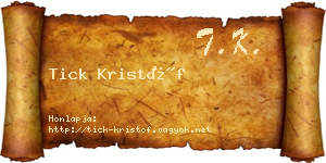 Tick Kristóf névjegykártya