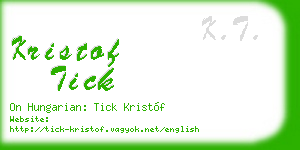 kristof tick business card